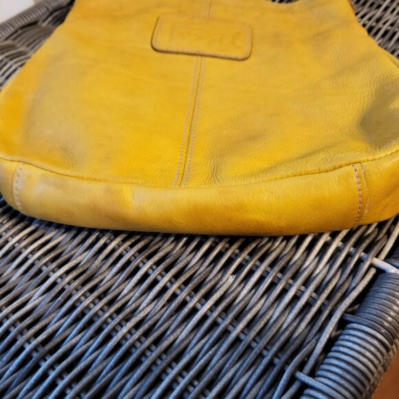 Fossil Leather Crossbody with Cinched Outside Pocket Yellow - Picture 5 of 16